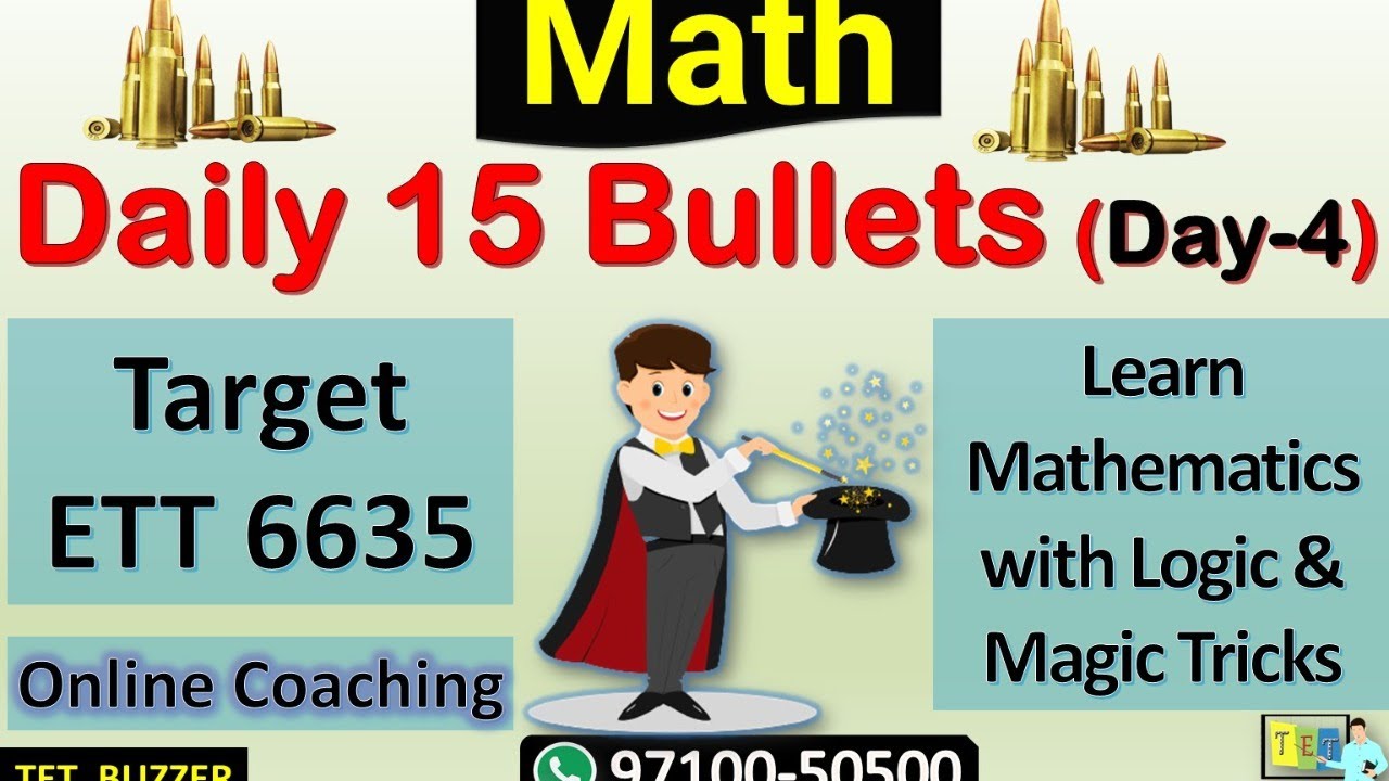 Math| Target 6635|| ETT 2nd Paper| Daily 15 Bullets (Day-4)| TET BUZZER