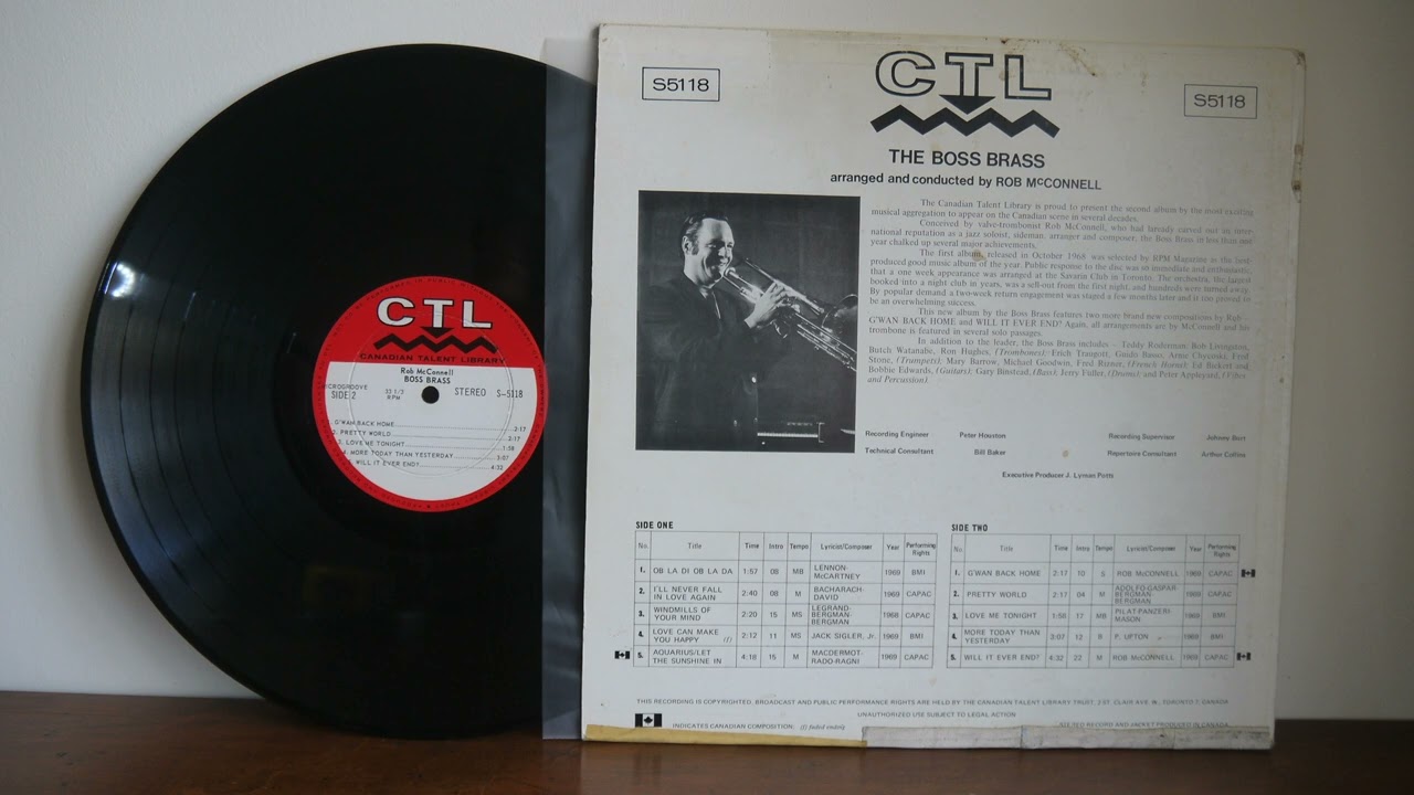 Rob McConnell, The Boss Brass &ndash; Our Second Album 1969 CTL  &ndash; S5118 Canada Funk Easy Listening