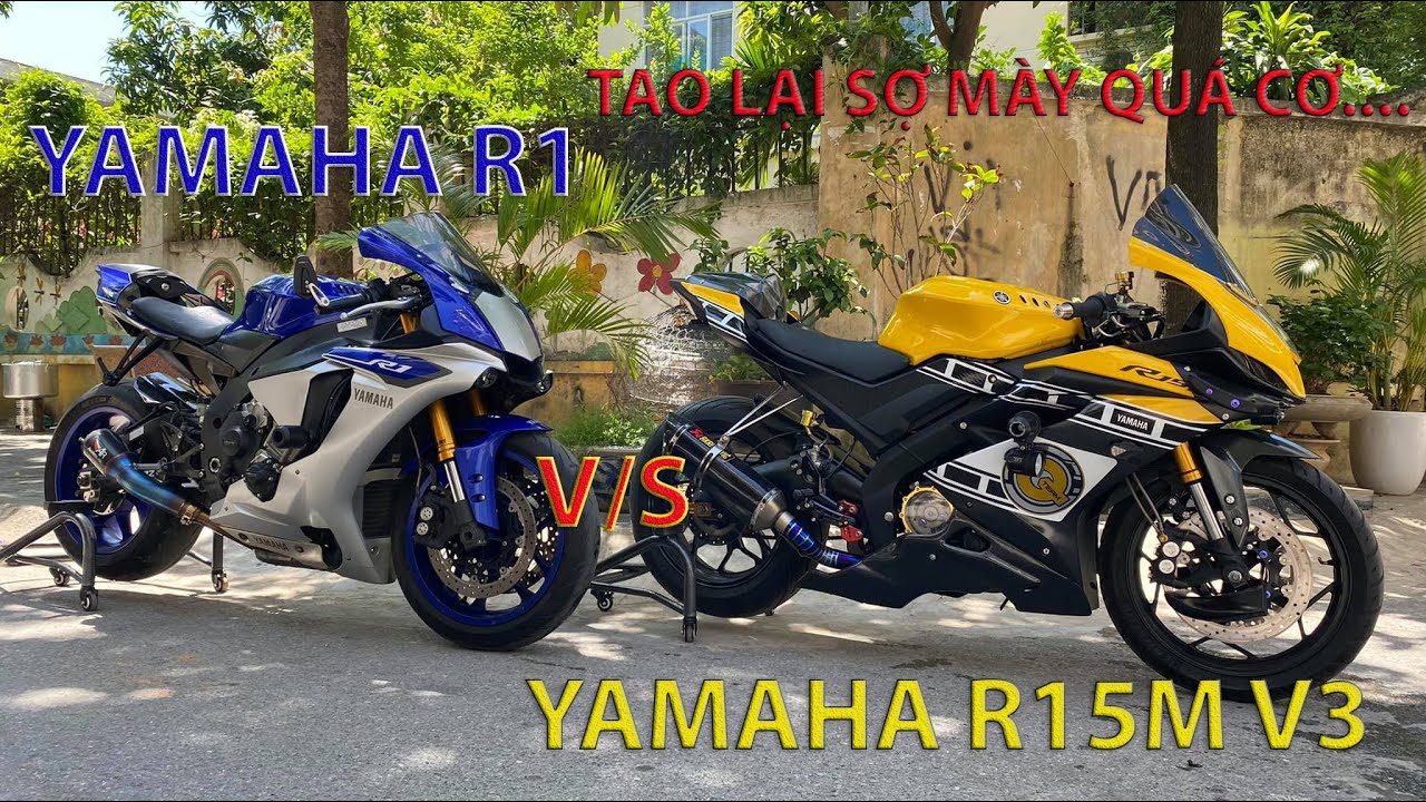 YAMAHA R1 v/S YAMAHA R15 v3 độ kiểu R1M - Cuộc so tài Không CÂN SỨC? Review R1 trong Truyền thuyết