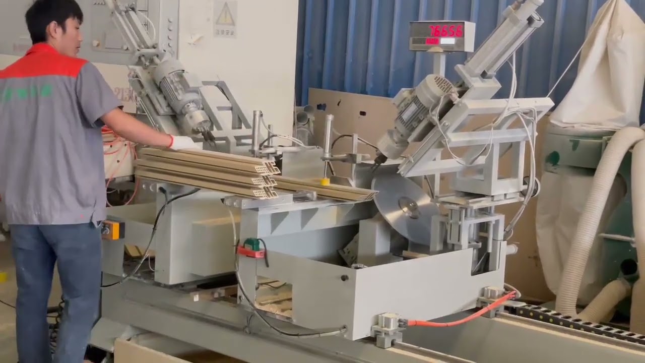 High-Speed 45° Cutter and Drilling Machine for WPC Door Frame Production
