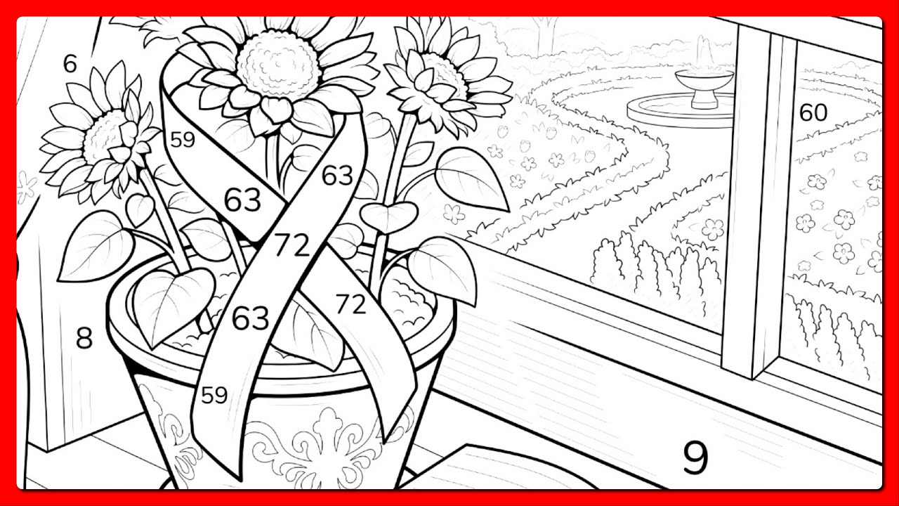 Color by Number art World Cancer Day Zen Color Online #coloringbook