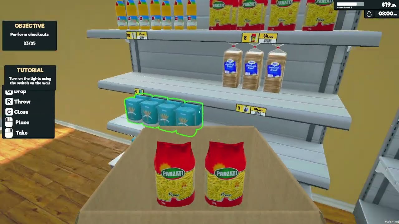 GET THE SHELFS STOCKED!!! (Supermarket Sim Part 1)