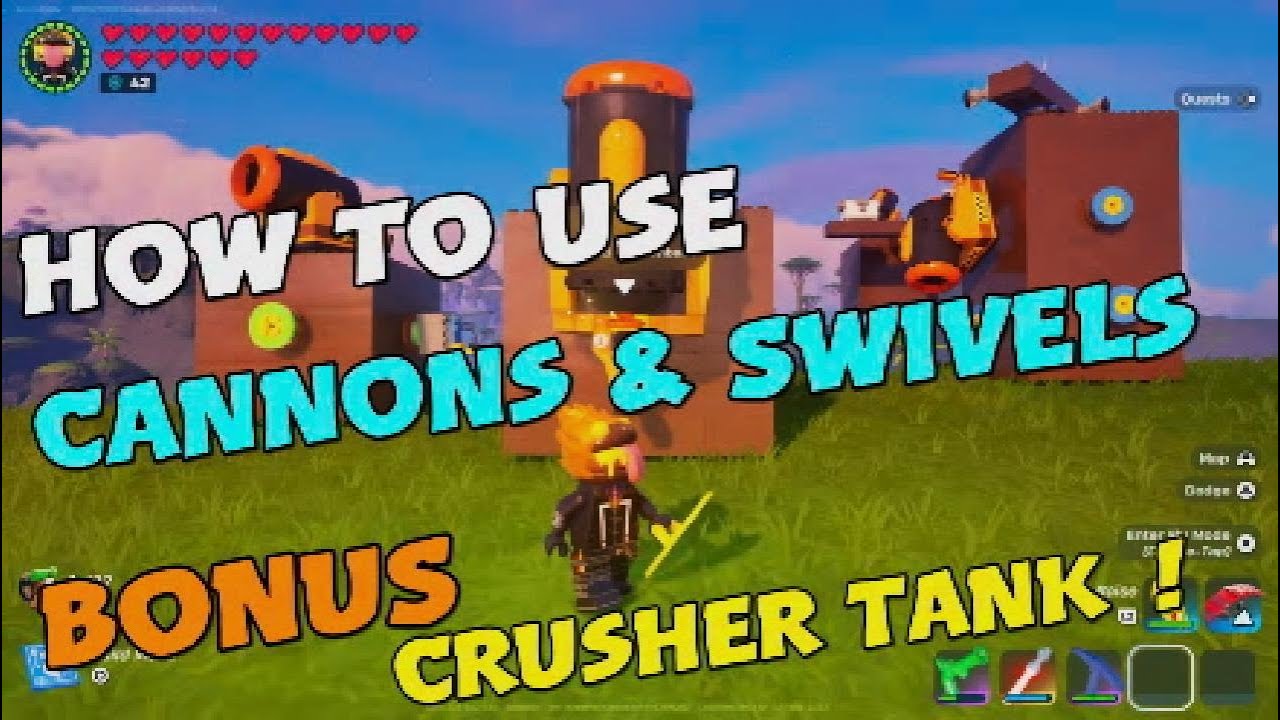 How to Use Swivels, Cannons, & * NEW * CRUSHER TANK in LEGO Fortnite !