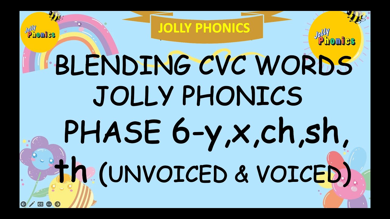 BLENDING/READING WORDS  WITH JOLLY PHONICS PHASE 6- X,Y,CH,SH,TH(VOICED & UNVOICED) WITH VOCABULARY