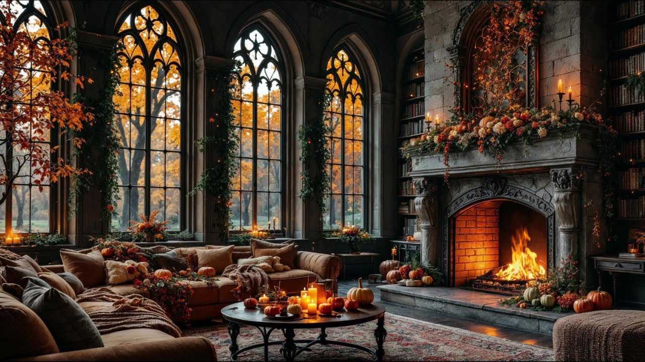 The Velvet Ember | Cozy Autumn Fireplace Vibes for Focus & Relaxation