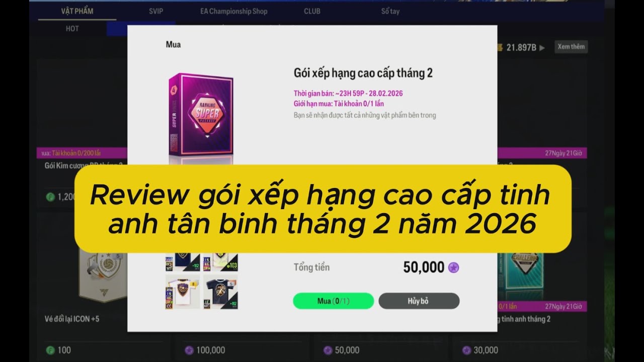 FC Online: Test các gói xếp hạng cao cấp tinh anh tân binh tháng 2/2026...