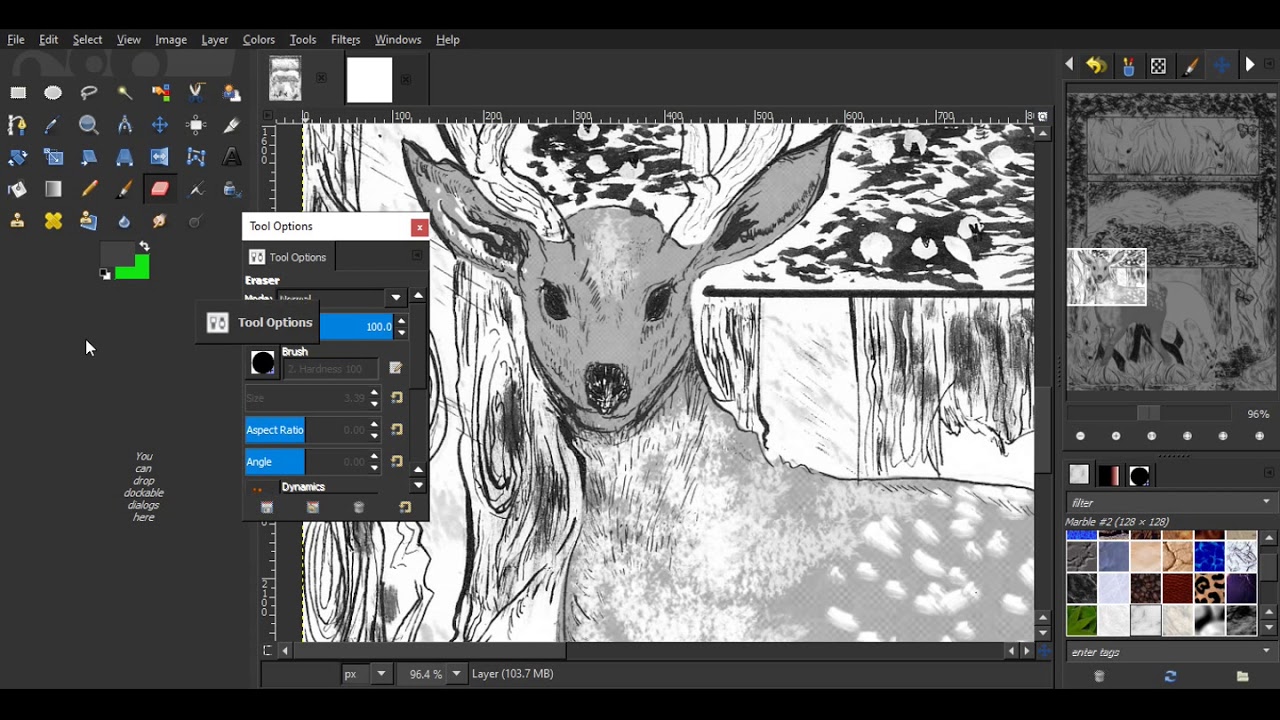Applying Screentone for Decay Manga in GIMP
