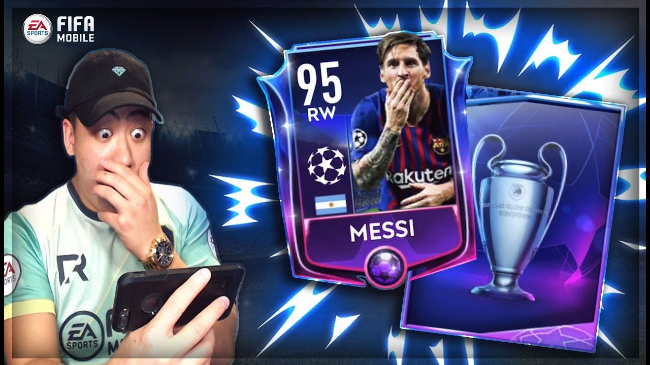 FIFA MOBILE UEFA CHAMPIONS LEAGUE BUNDLE OPENING!! 95 OVR MESSI CARD!!