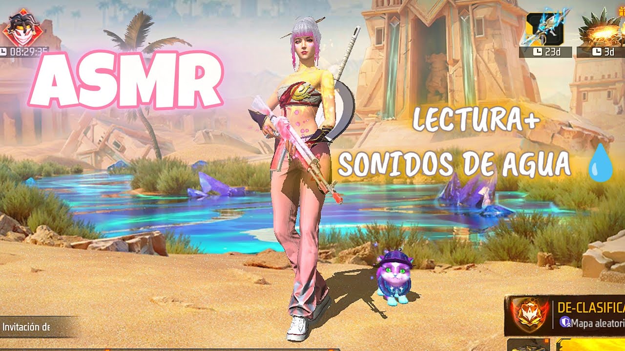 ASMR 💕 LECTURA SUSURRADA + SONIDOS DE AGUA 💧 FREE FIRE 💕🌷