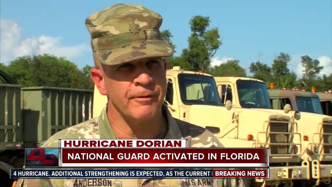 Florida National Guard mobilizes before Hurricane Dorian's arrival