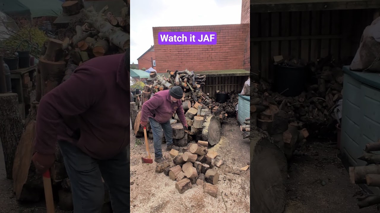 Chopping wood 🪓🪵 with jafthegardener in his 