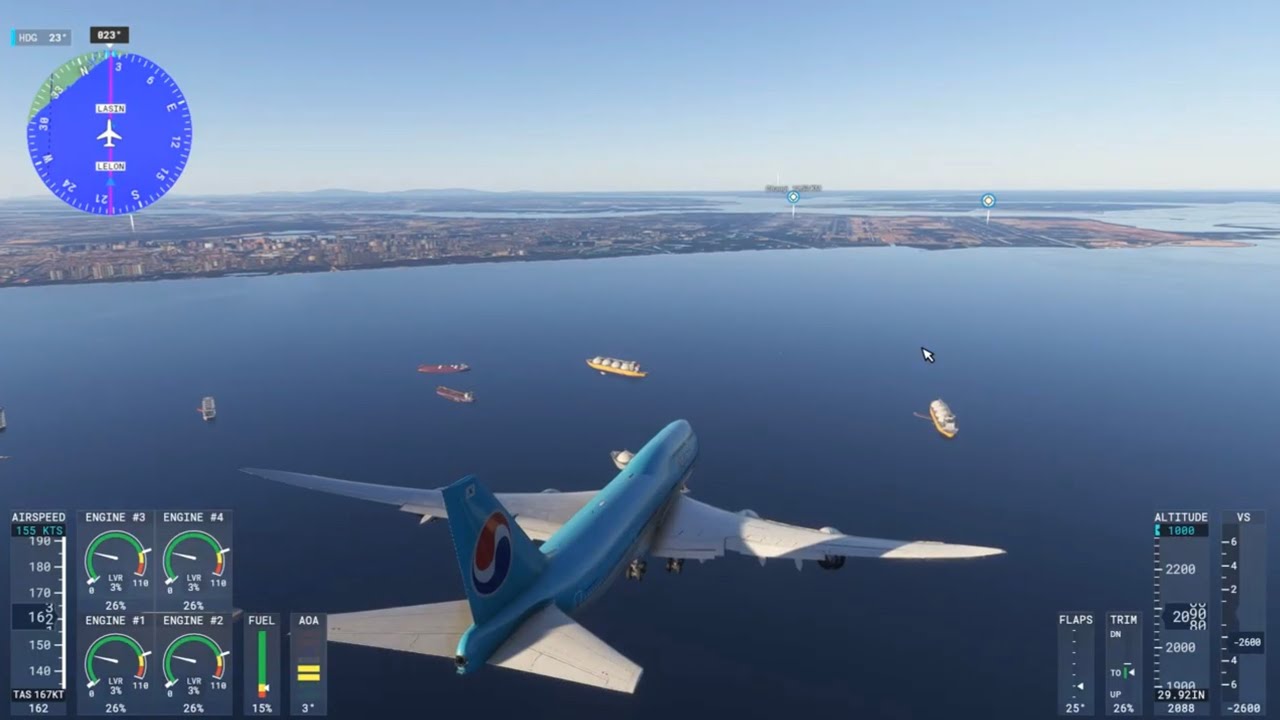 Landing to Singapore- Changi - Boeing 747 -Flight simulator 2024