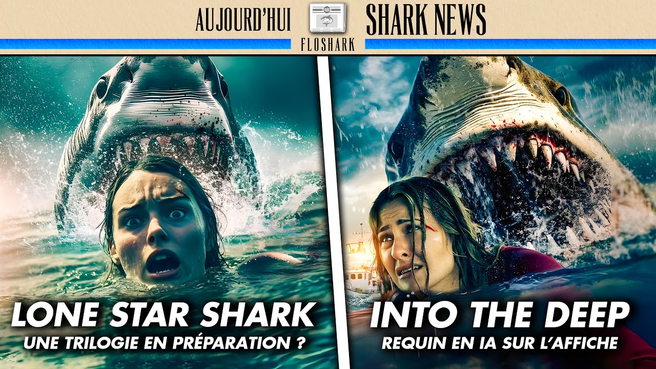 SHARK NEWS - Une trilogie LONE STAR SHARK ?, un requin en IA sur une affiche de INTO THE DEEP