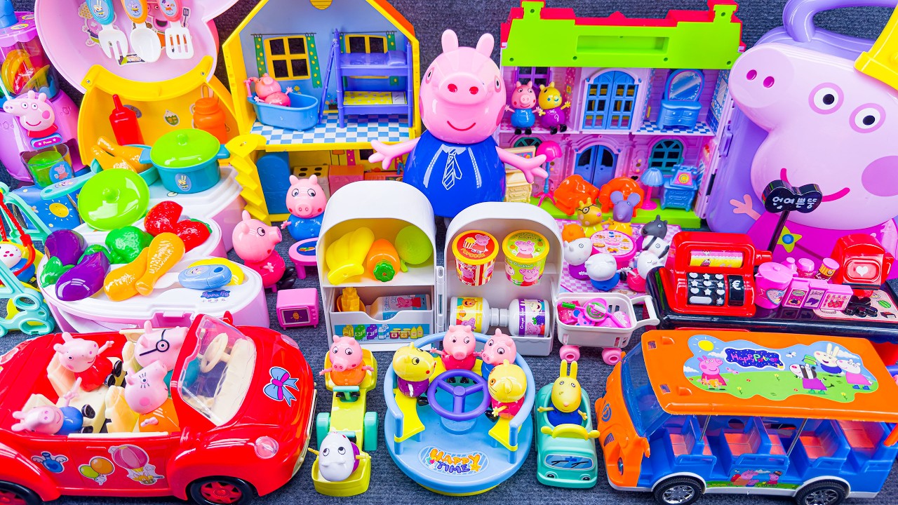 22 Minutes Satisfying Unboxing Peppa Pig Family Playground Play Set Review Toys