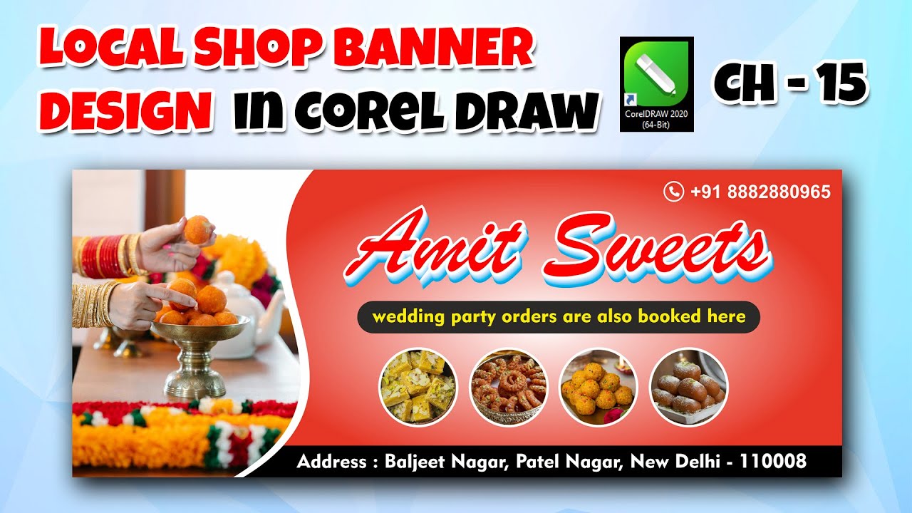 Local Shop Banner Design in CorelDraw - CorelDraw Full Course | Ch - 15