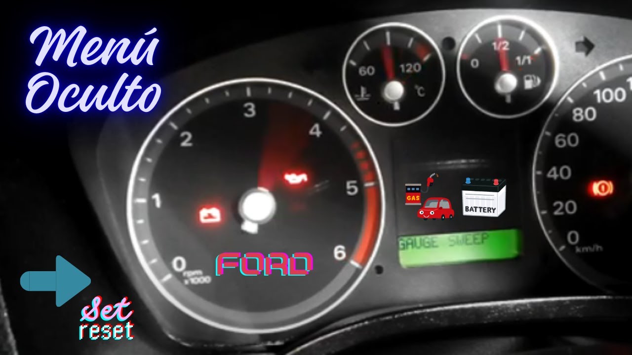Menú oculto del tablero de instrumentos de vehículos Ford