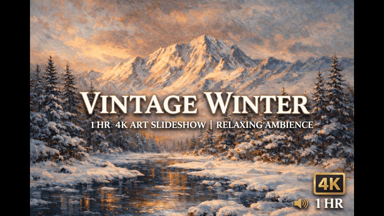 4K Winter TV Art | Vintage Landscape Paintings | 1HR Screensaver Background