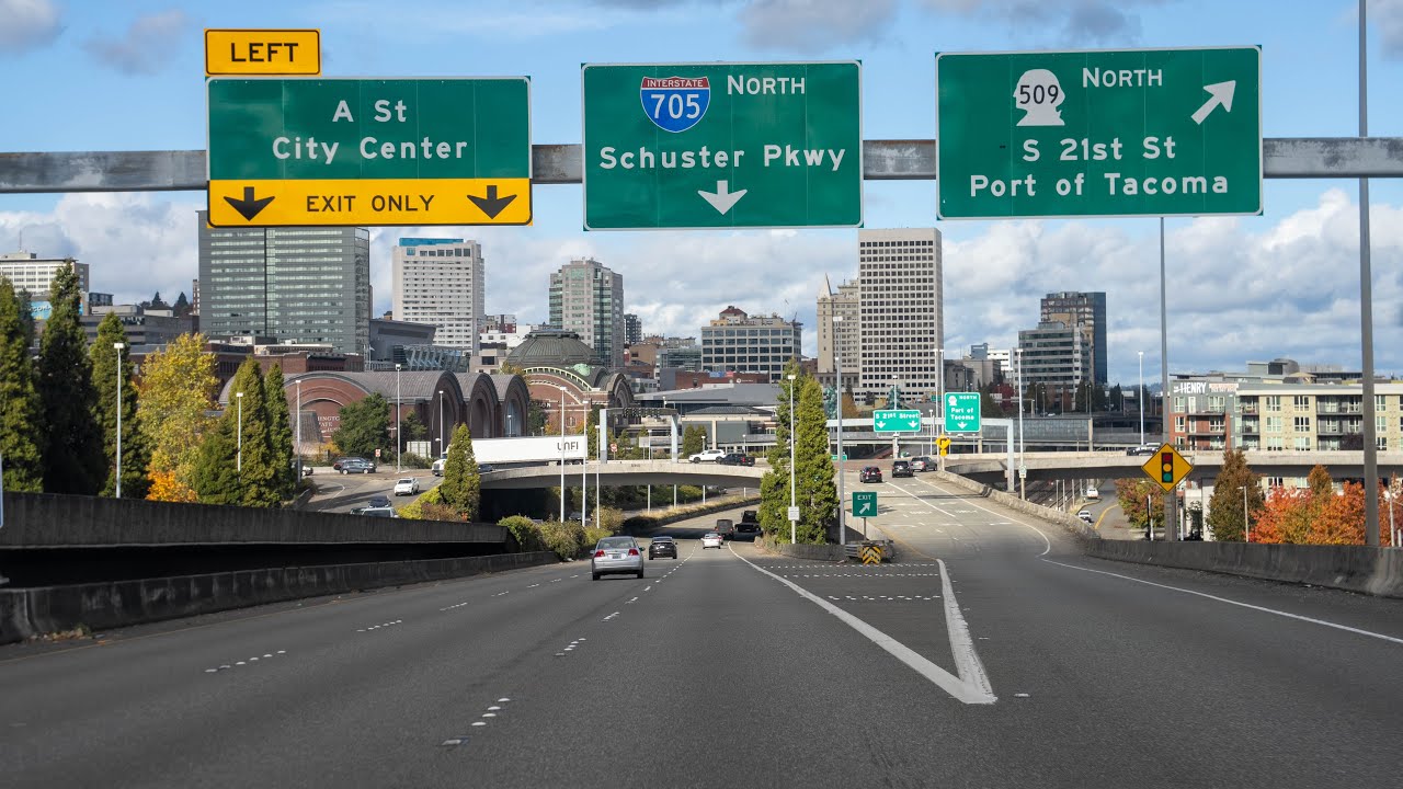 Mt. Rainier to Downtown Tacoma, Washington State