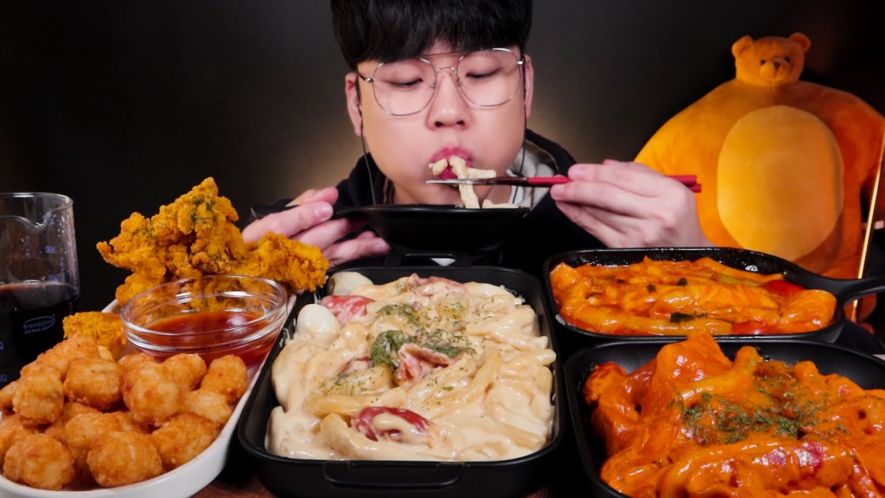 ASMR 떡참 트러플크림떡볶이, 불마왕떡볶이, 로제떡볶이 먹방 리얼사운드 MUKBANG