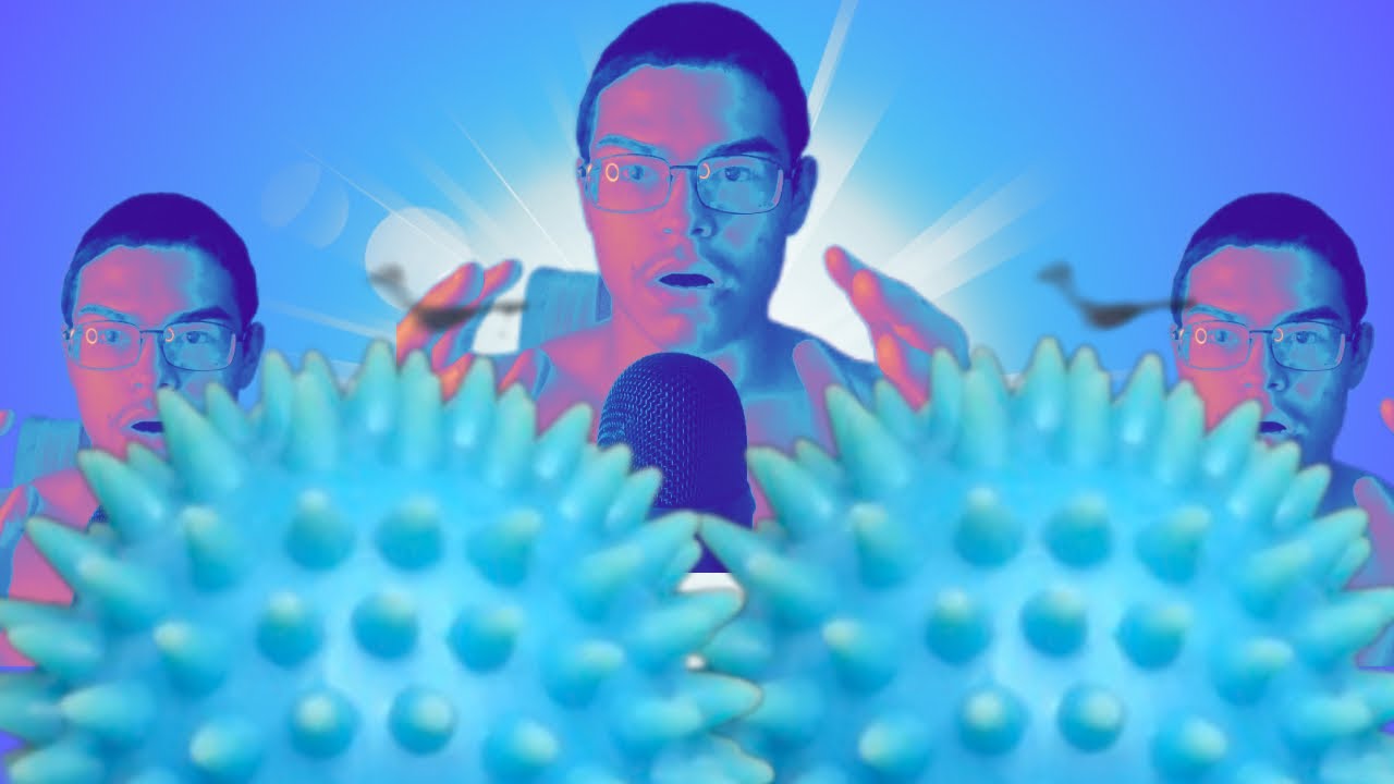 THE SPIKY BALL ASMR🔵 (MIC SCRATCHING, MIC TRIGGERS, MOUTH SOUNDS)