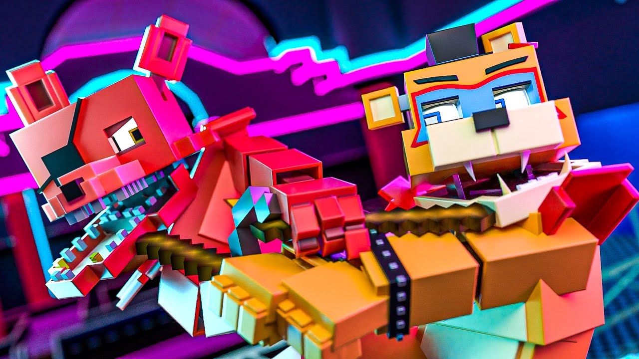 Minecraft FNAF Rockstar Foxy VS Glamrock Freddy! (Minecraft Roleplay)