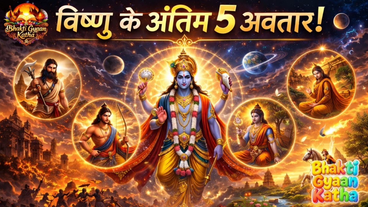 विष्णु के अंतिम 5 अवतार | परशुराम से कल्कि तक की दिव्य कथा | ‪@BhaktiGyaanKathaa‬ | Part 2