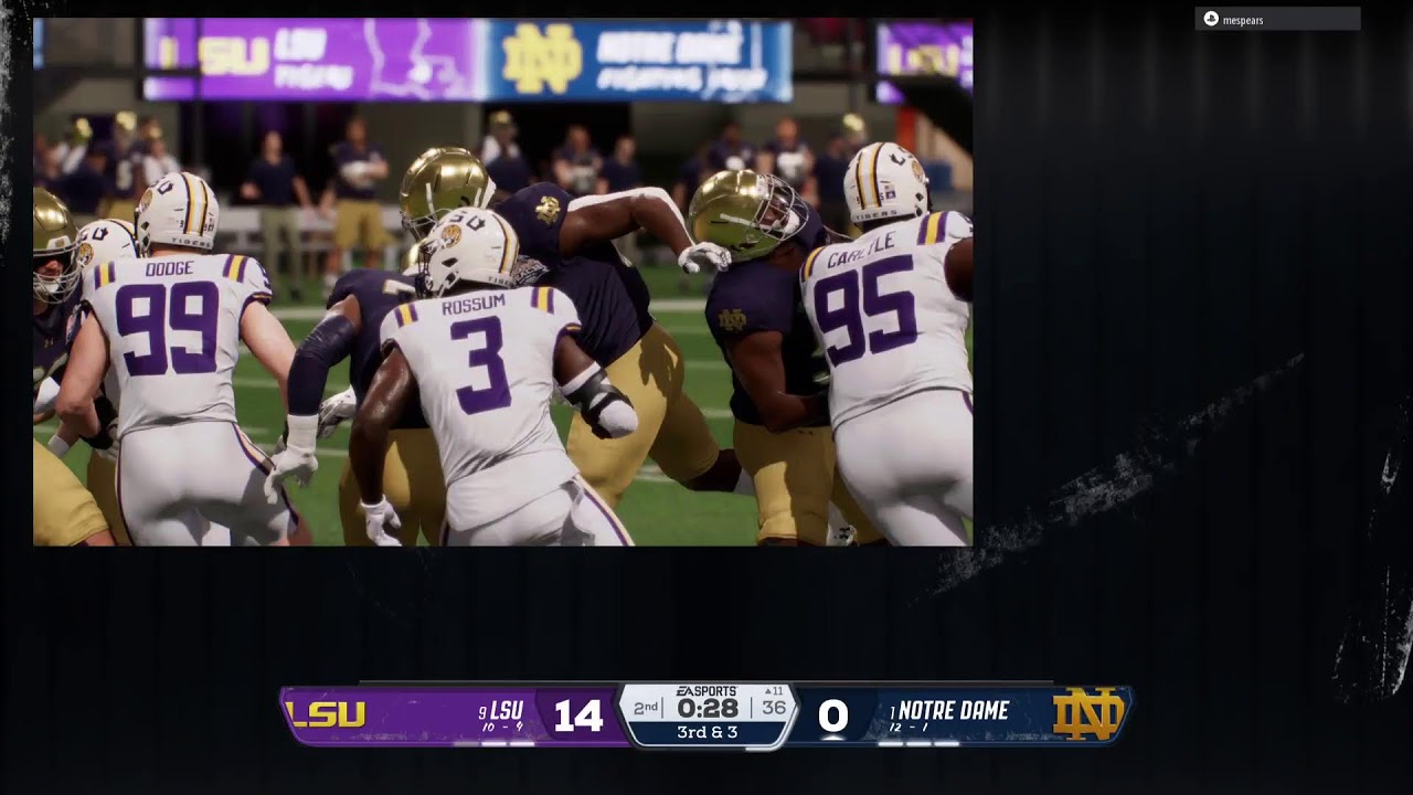 LED Dynasty: Peach Bowl - (9) LSU  vs (1) Notre Dame