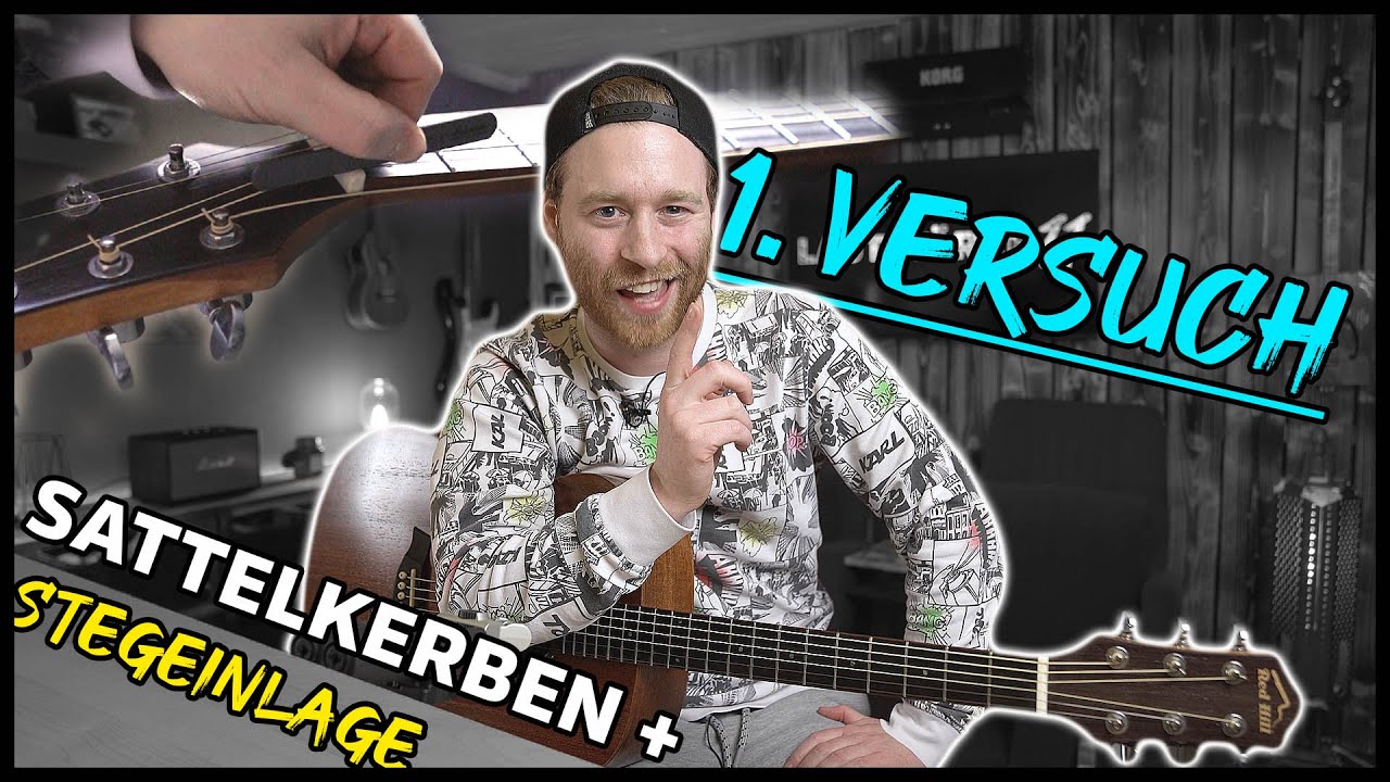 Ob das gut geht? |Sattelkerben feilen + Stegeinlage abschleifen |  Red Hill OM Mahogany | eng subs