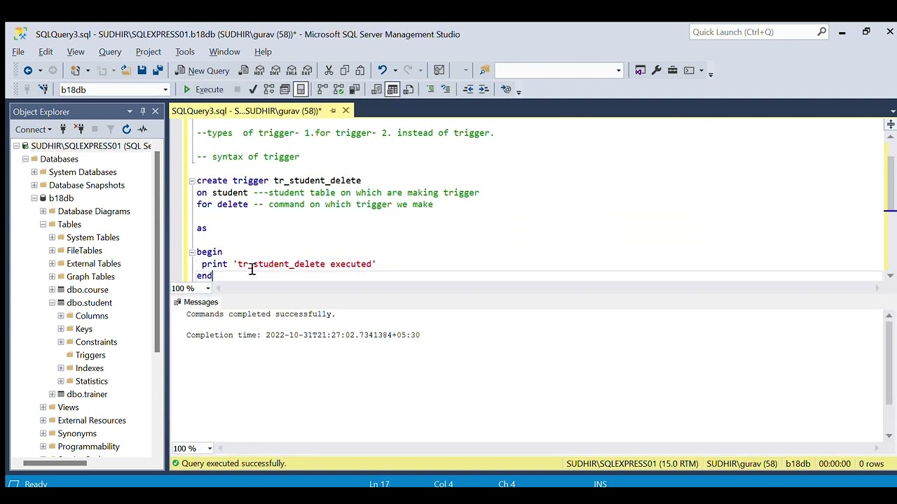 Trigger. what is trigger in sql #sql #csharp #trigger #dotnetprogramming  syntax of trigger