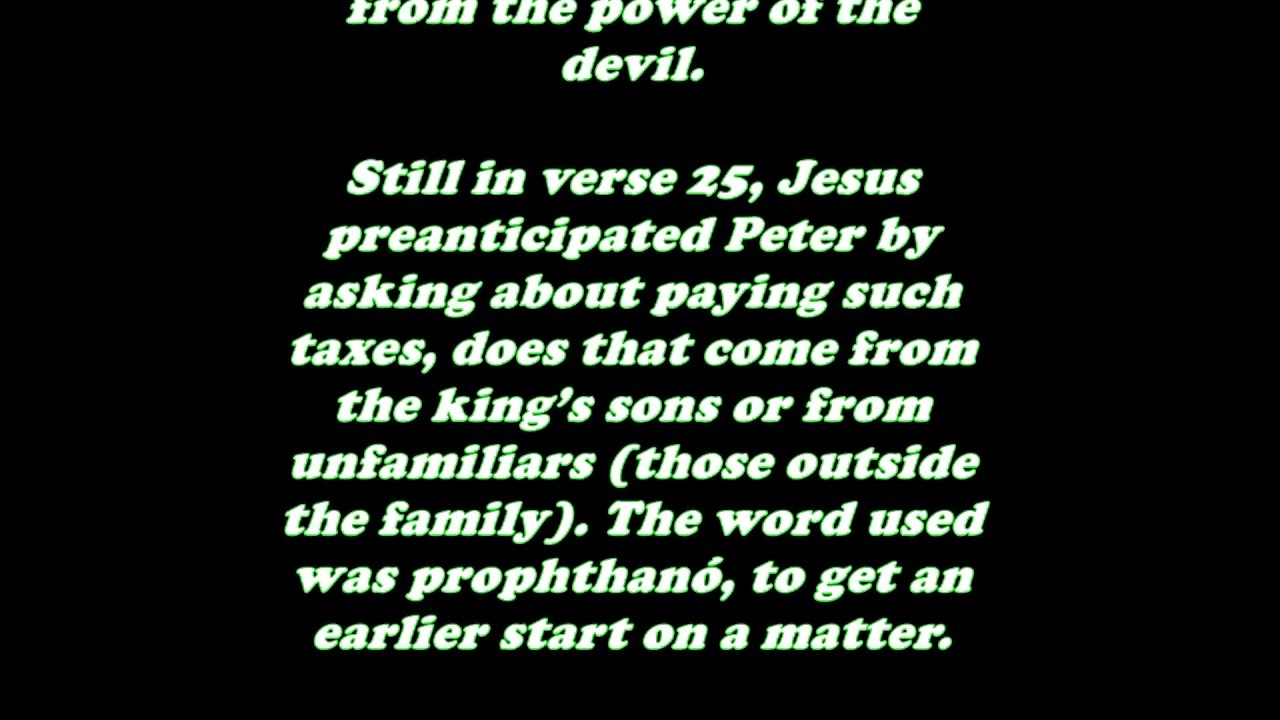 Daily Bible Verse Commentary - Matthew 17 (Overall Pictorial Explanation)