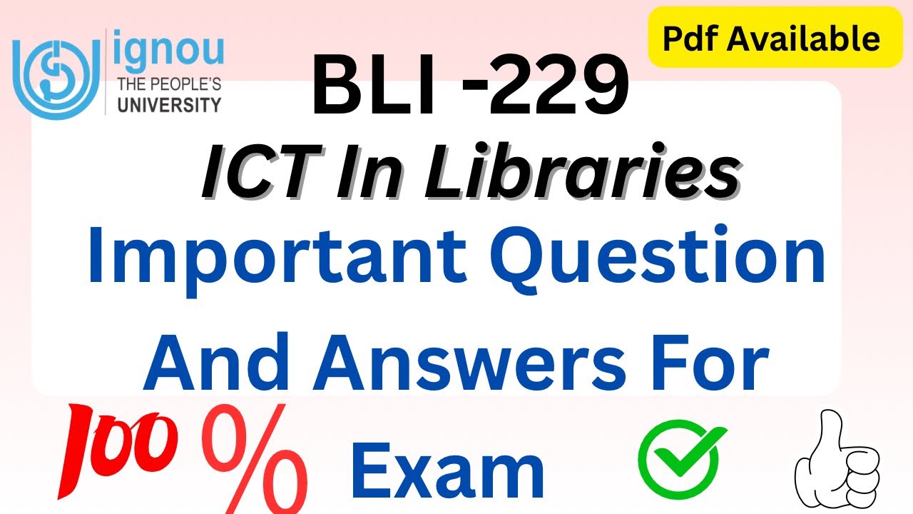 BLI -229 \\ Most Important Question & Answer #ignou #bli229 #library #ignoustudymaterial 