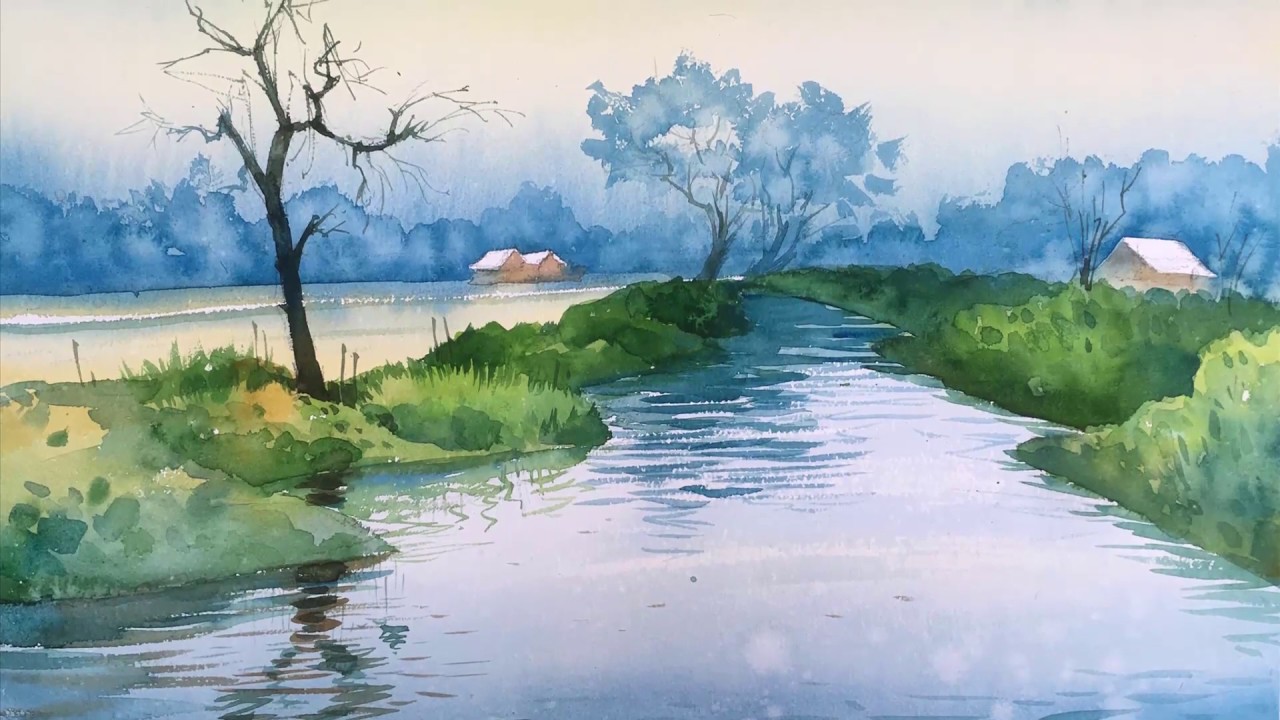 Watercolor Landscape Painting Demonstration | Real time Art video | Prashant Sarkar.