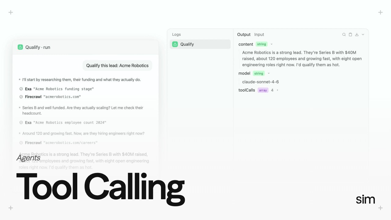 Tool Calling - Agents | Sim Academy