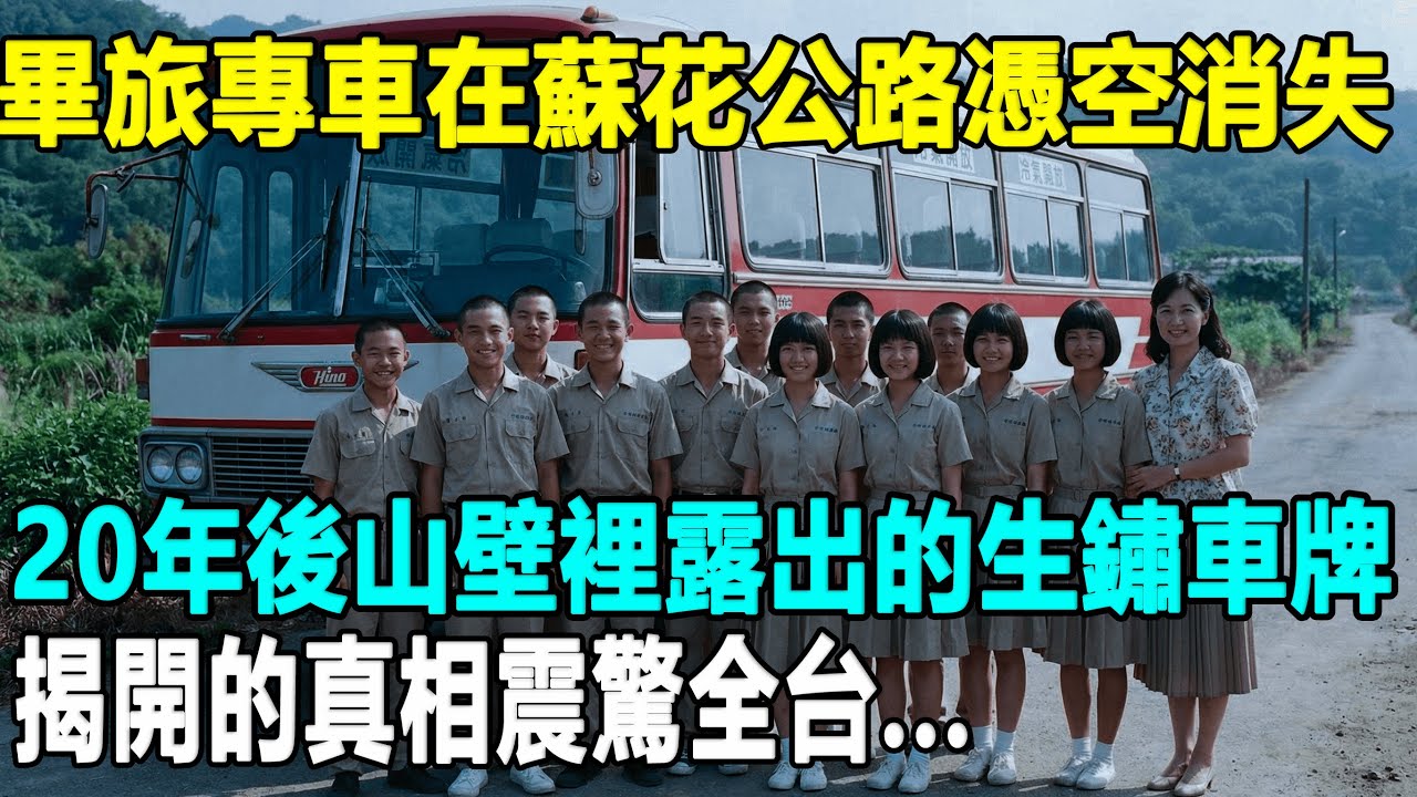 民國70年一輛畢旅遊覽車在蘇花公路憑空消失，搜尋20年無果，直到地震震落山壁，露出的生鏽車牌嚇瘋修路工...#故事 #分享