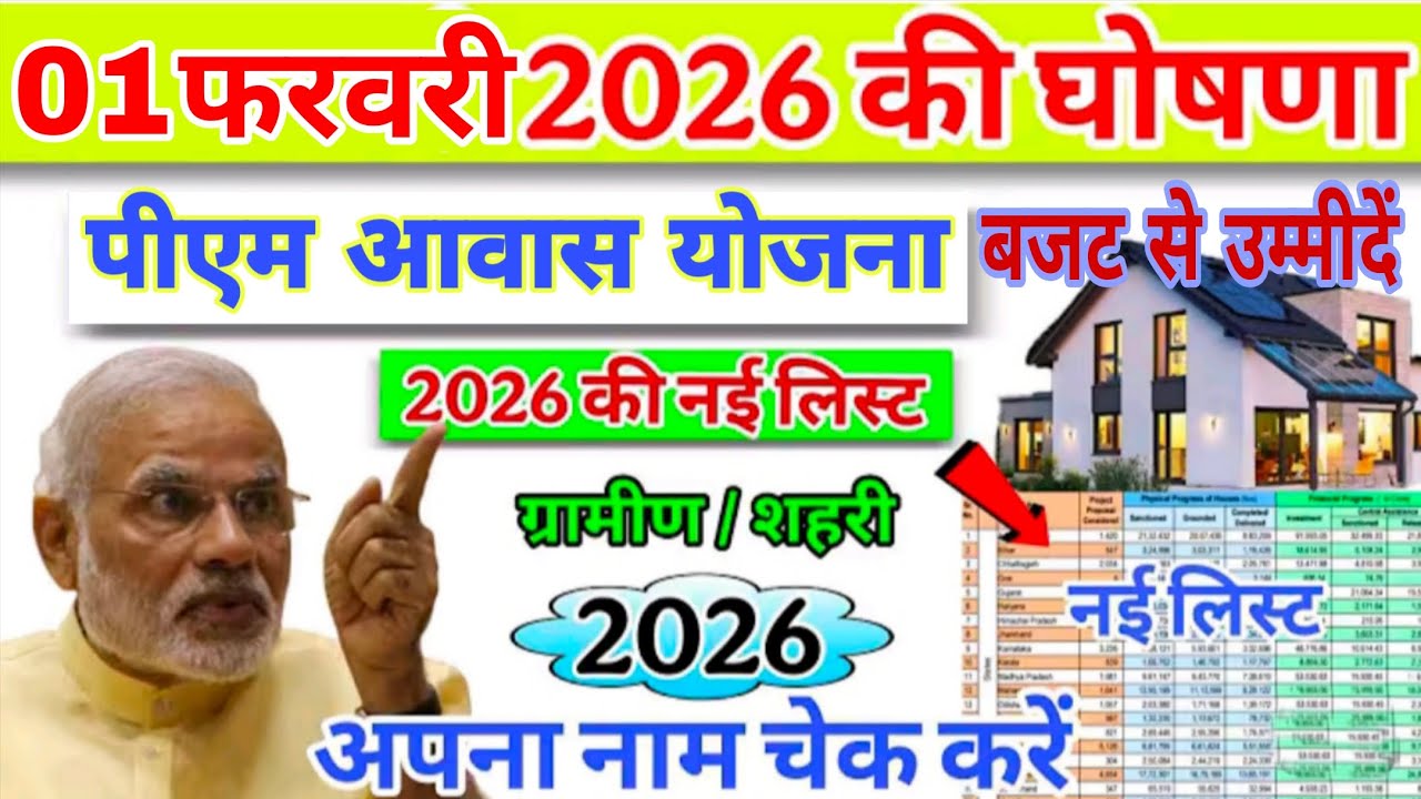 खुशखबरी🥳 01 फरवरी से प्रधानमंत्री आवास योजना की पहली किस्त जारी 120000 | Pradhan Mantri Awas Yojana