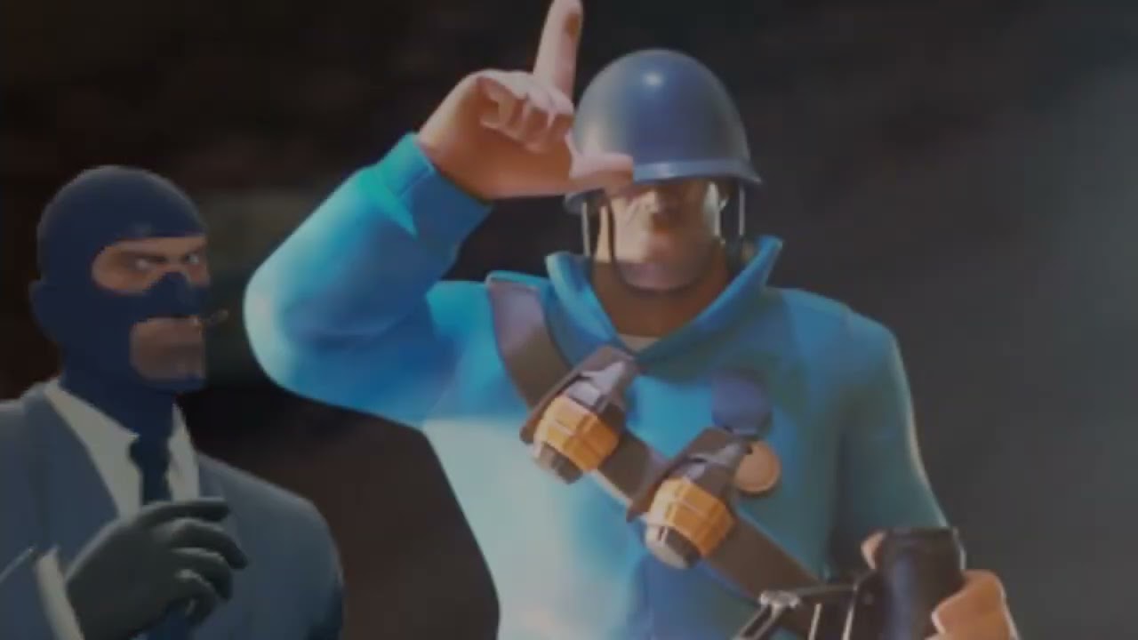 (TF2 15.AI) Blu Soldier jumps into a riot at a store