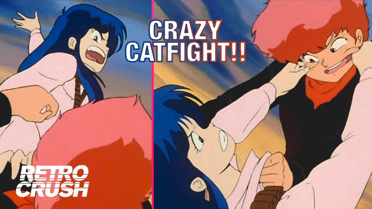 Hilarious cat fight!! The girls just can’t stop slapping each other’s faces | Dirty Pair (1985)