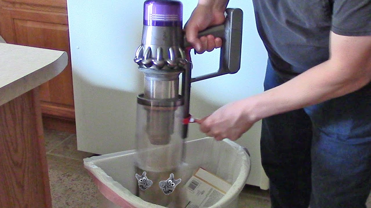 Dyson v11 &mdash; как опорожнить и очистить пылесборник