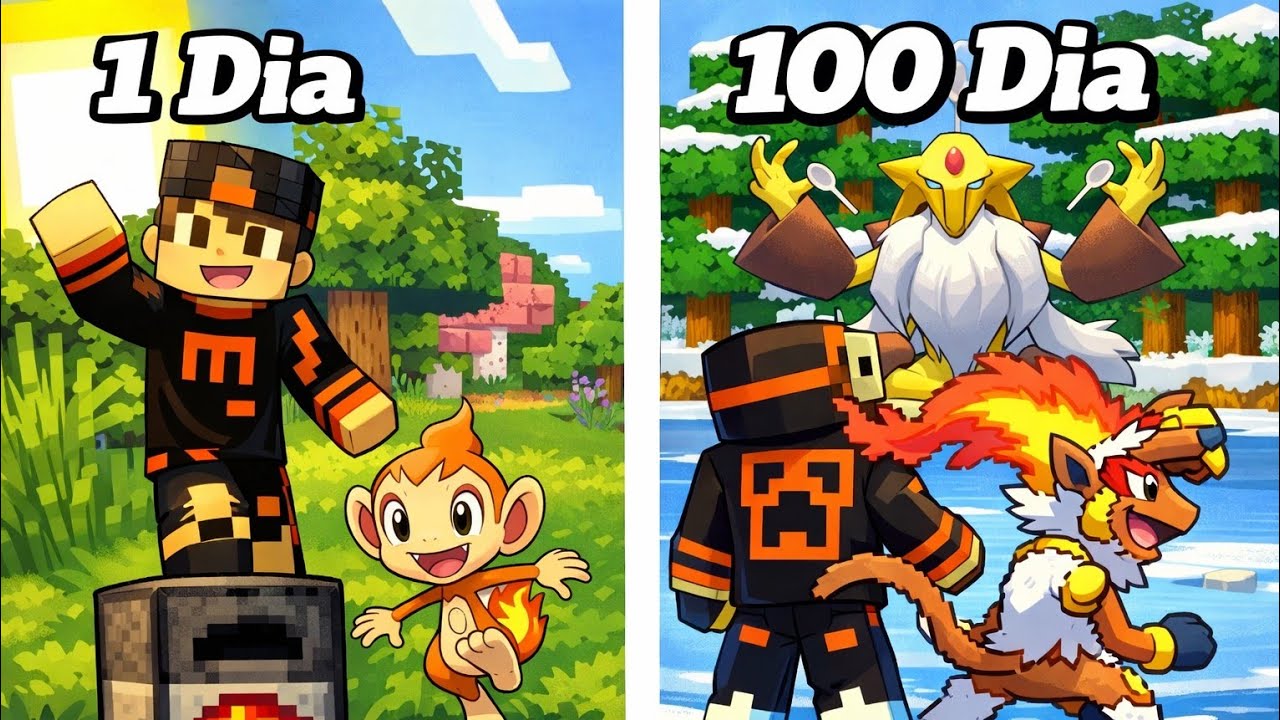 SOBREVIVI 100 DIAS NO MINECRAFT PIXELMON REVERSAL 