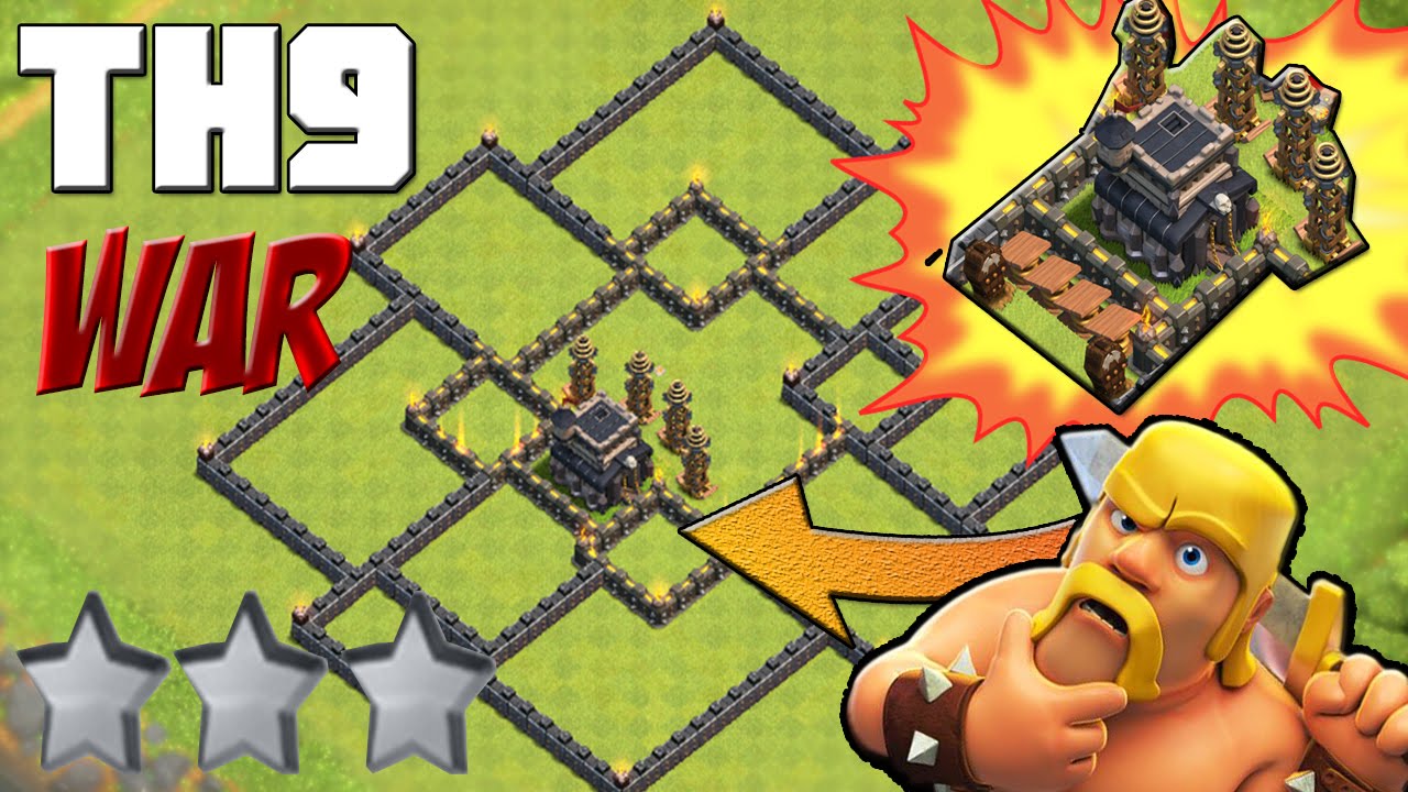 Clash Of Clans - WIN WARS - NEW ANTI 2 STAR BASE - Town hall 9(Th9)