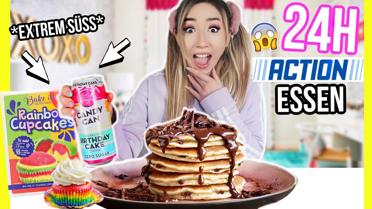ESSEN bis der ARZT 😂 🚑 kommt für 24 STUNDEN nur Action PRODUKTE (geht es SCHIEF AMSR I MUCKBANG?)