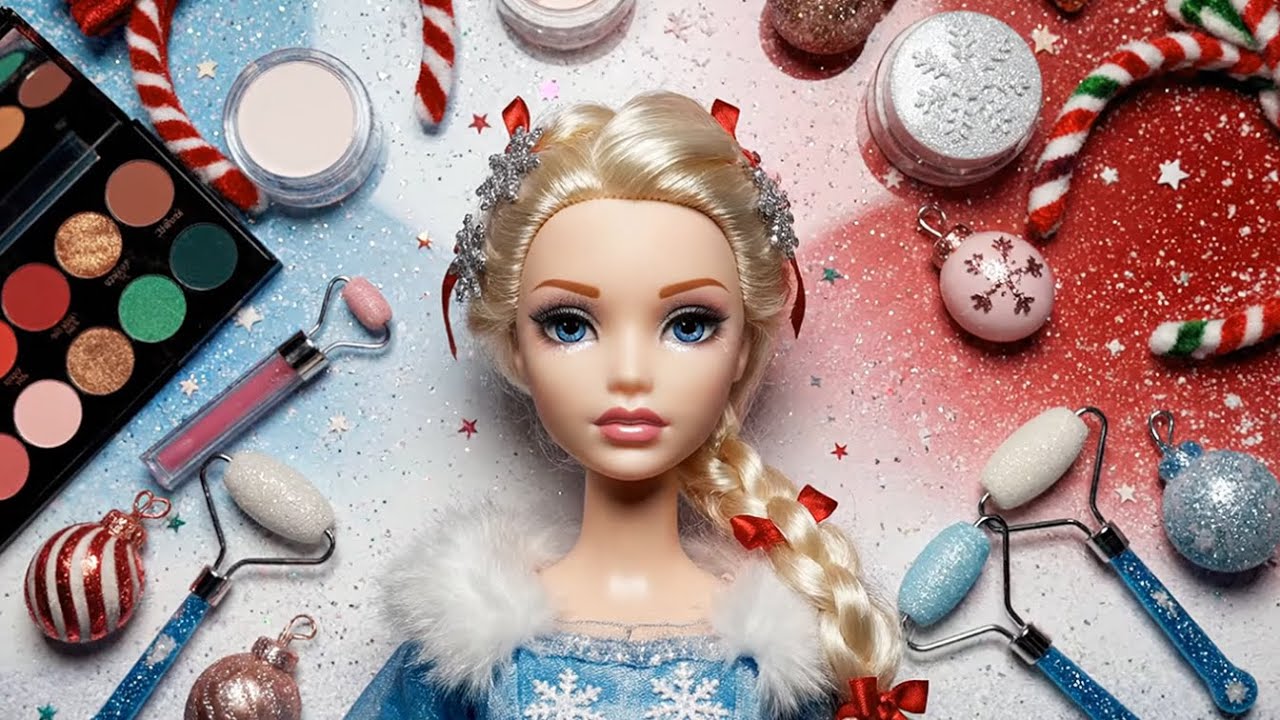 ASMR Elsa Mini Makeup & Skincare Surprise Unboxing ❄️✨