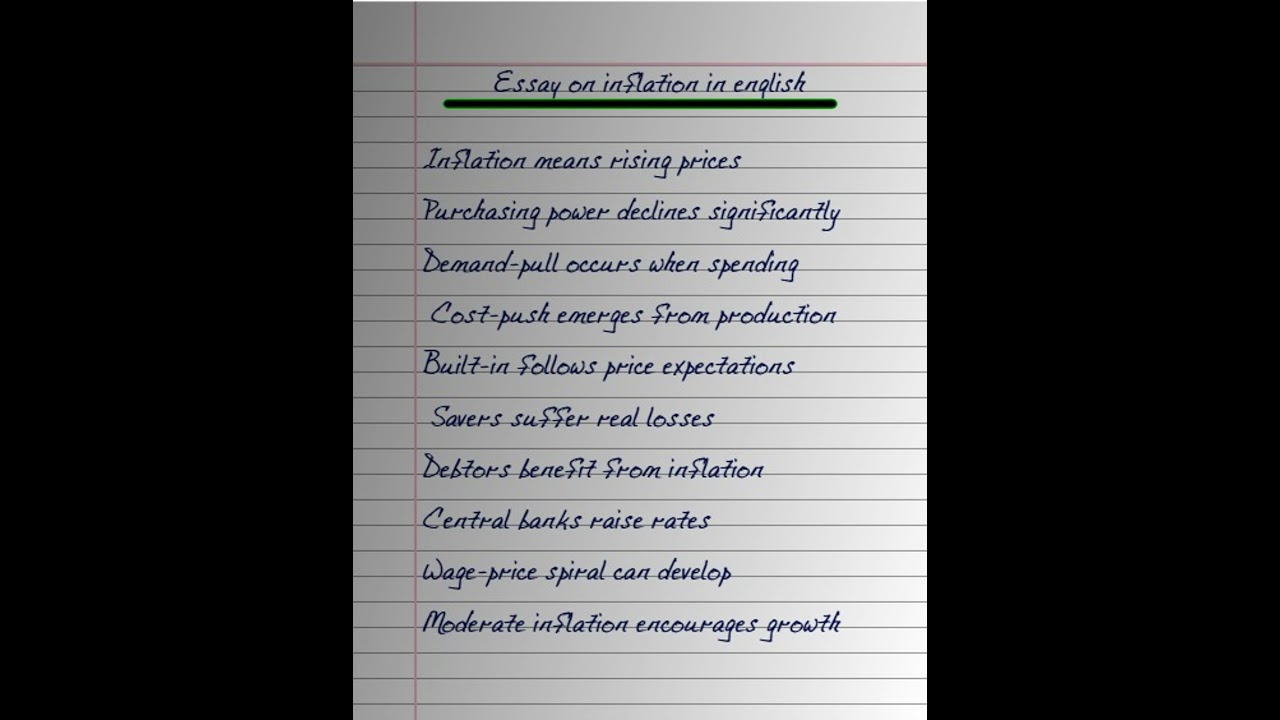 Inflation Essay in English 10 Lines || Rising Prices Essay in English