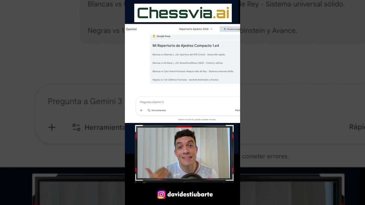 ⚠️ Utiliza la inteligencia artificial para mejorar tus Aperturas en Ajedrez