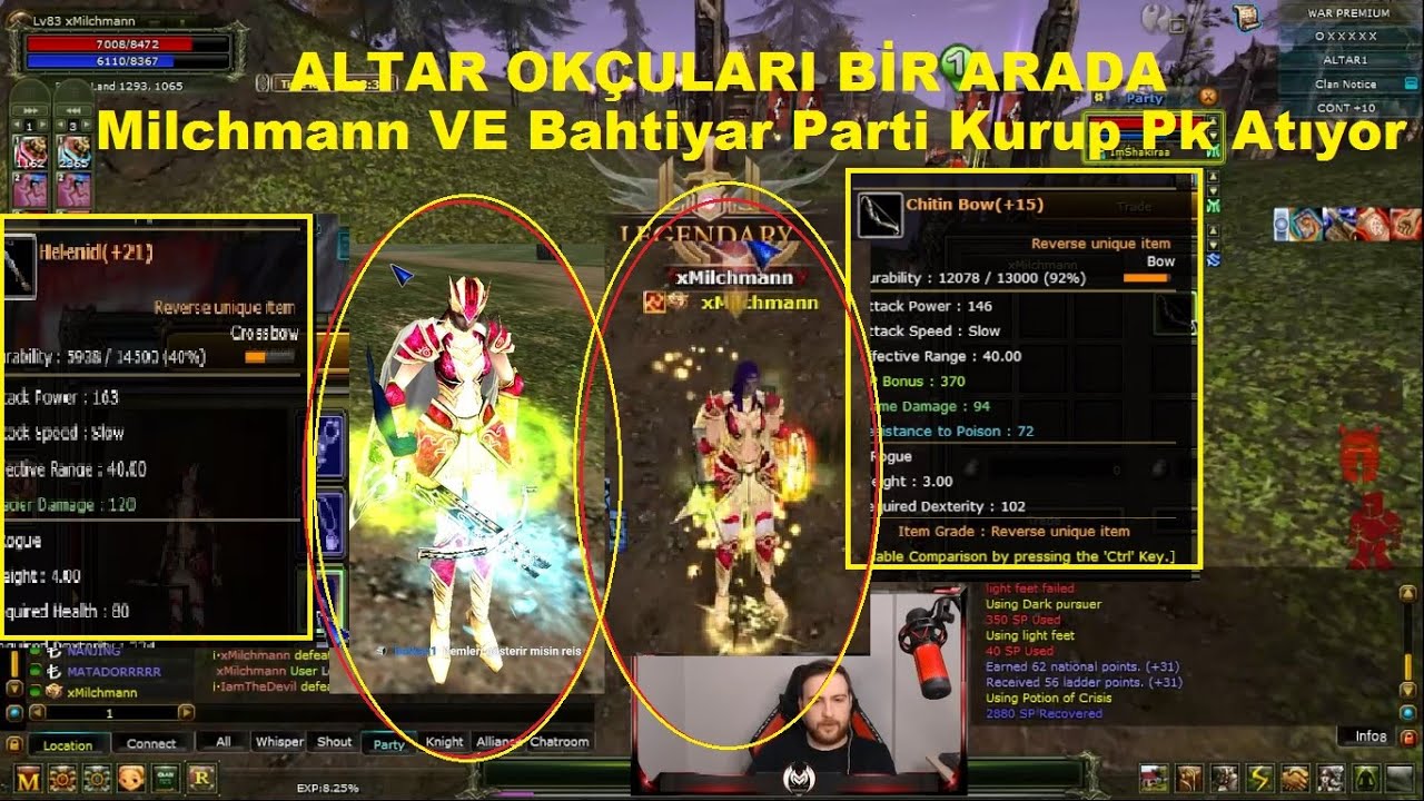 Milchmann | Bahtiyar İle Birlikte Okçu Parti Kuruyorlar | +15 Reb Chitin Bow İle Pk | Knight Online