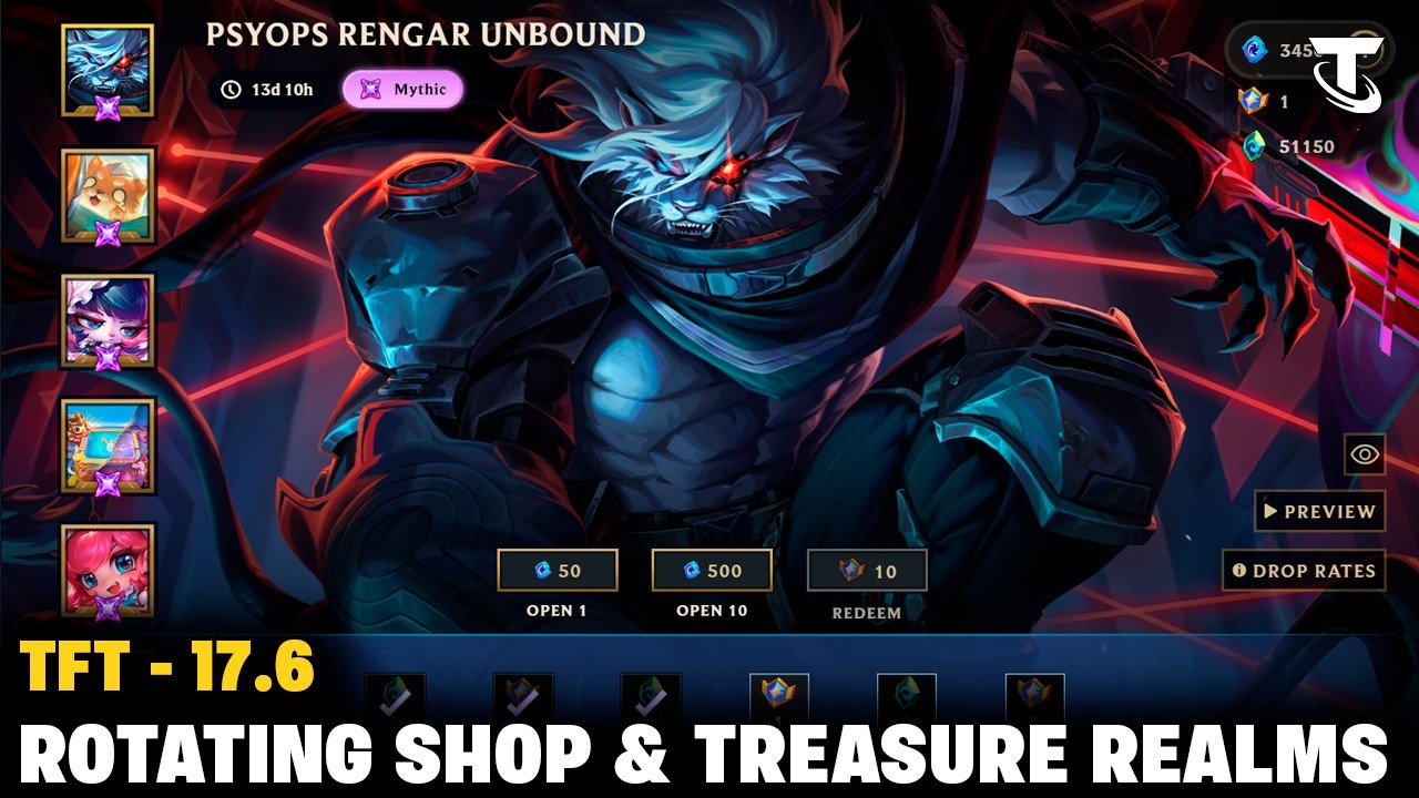 NEW ROTATING SHOP & TREASURE REALMS  | TFT 17.6