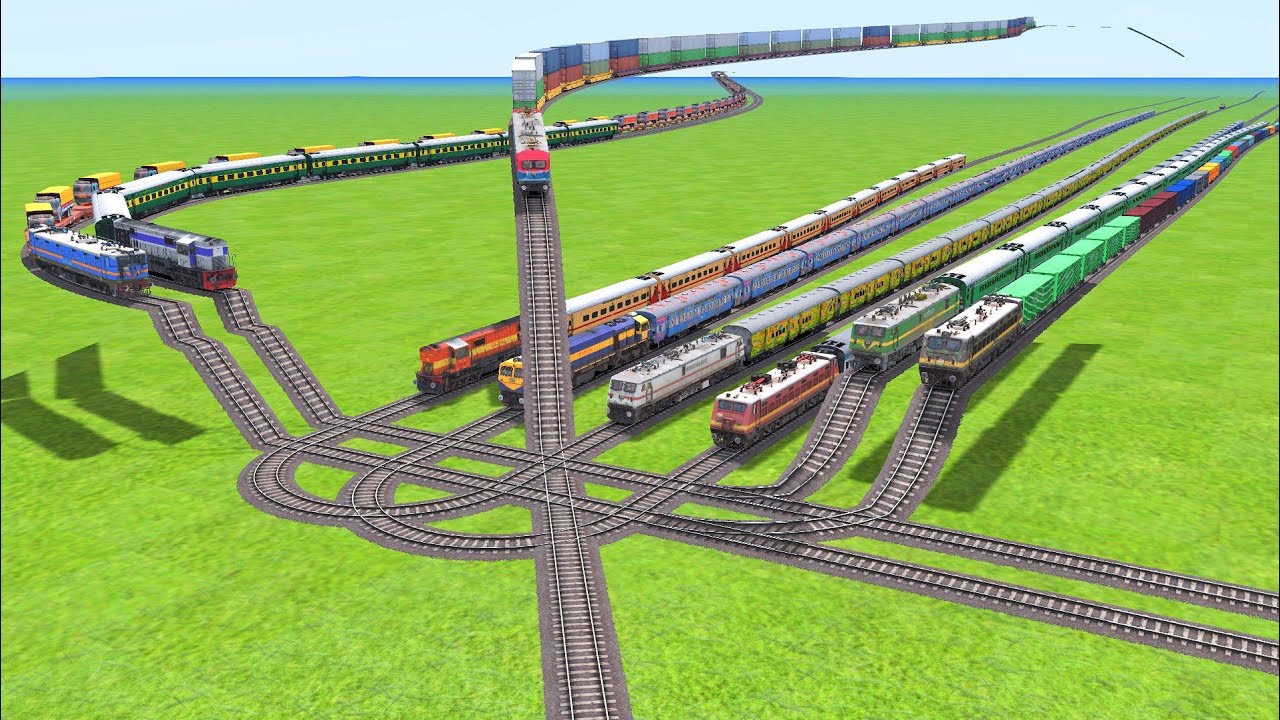 EK🚂💨SATH NIGHT TRAINS KI BUMPY CROSSING AND RICKY crossing WAP7 WAP9 WDM3D WAG7 WDP4 WAG12 #railfan 