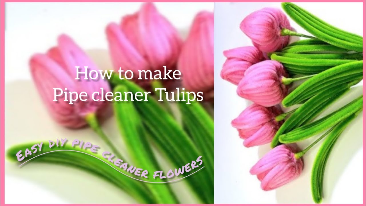 DIY Tulips🌷 flower | how to make tulips with pipe cleaner step by step | easy tulip flower craft🤌🏻