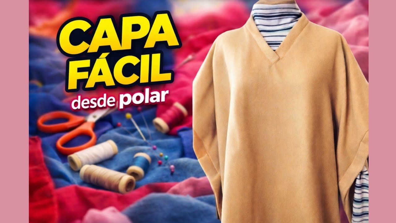CON SOLO  UN METRO DE TELA POLAR  haz este lindo y fácil ponchito