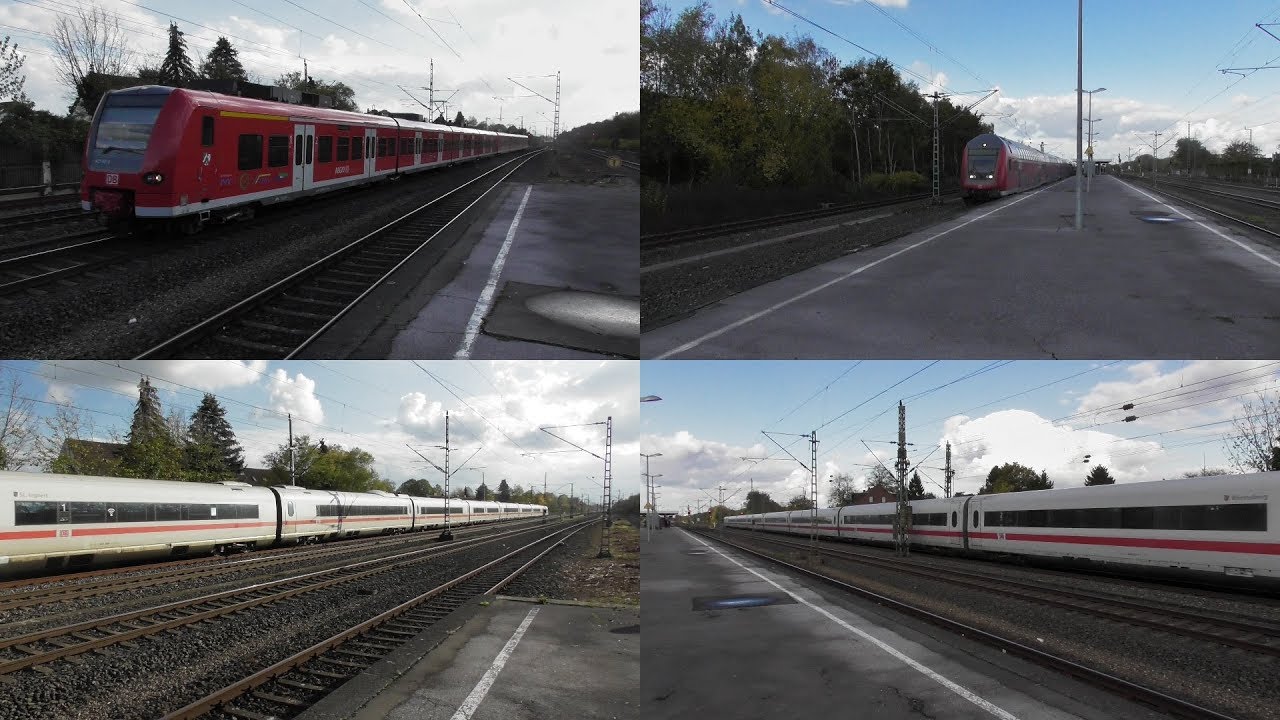 Bahnverkehr im Bahnhof Duisburg-Bucholz mit ICE 2&3, Intercity, Regionalverkehr und S-Bahn